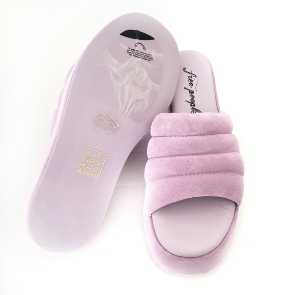 Free People Almost Paradise Suede Platform Chunky Sandals In Orchid - Picture 9 of 14